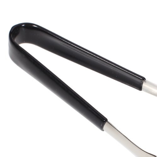 Qingsun Zucker Zange Eis Clip Lebensmittel Clip Edelstahl Clip Werkzeug für Barbecue Heimgebrauch mit Gummihand Griff (1 Stück) - 2