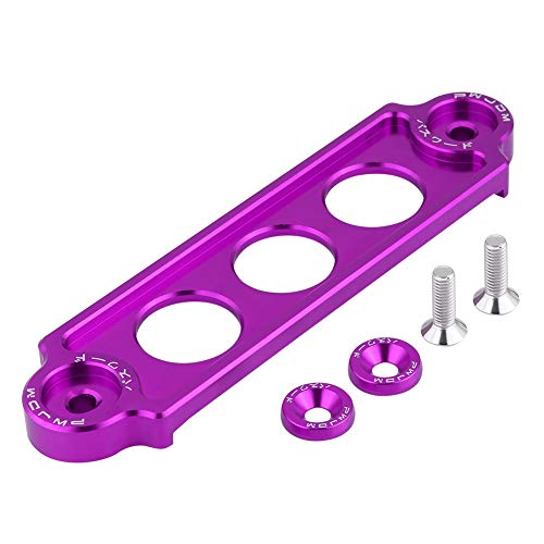 JDM Battery tie Down= KIMISS Heavy Duty Aluminum Car Battery Tie Down Bracket Hold Lock Anodized (Purple)