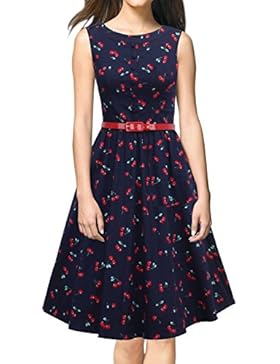 LUOUSE Damen 1950 50er Vintage Rockabilly Party Kleider Abendkleider Cocktailkleid