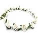 Bride Boutique Wedding Bridesmaid Boho Floral Flower Festival Forehead Headband Hair Garland (White Rose)