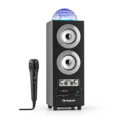 auna DiscoStar Altavoz Port&aacute;til Bluetooth 2.1 con Jelly ball (Entrada USB, SD, Subwoofer 10cm 4