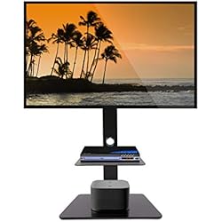 Fleximounts TS01 Meuble TV avec Support pour Cantilever Télé Pivotant pour Ecran LED LCD Plasma 32 à 65 Pouce avec 2 Etages, Capacité de Charge max40 kg, VESA Max 600 * 400