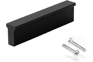 Drenky Maniglie per Mobili, Moderni Nero Opaco Maniglie Cassetti Armadio da Cucina in Alluminio Distanza Fori 96 mm Maniglie Cassetti con Viti, 10 pezzi