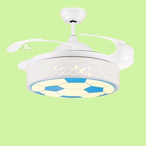 Fan Ceiling Pendant Light Chandelier, LED Light Source Remote Control ABS Fan Blade Football Art Princess Ceiling Light for Baby Room (Size : 36 inch)