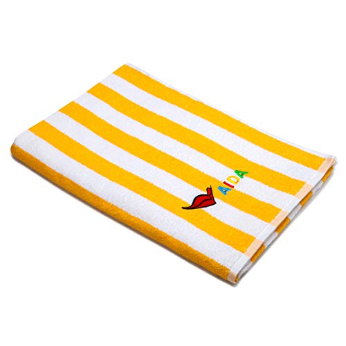 Preisvergleich Produktbild AIDA Pool Handtuch, Gelb Weiß gestreift, 70x200cm