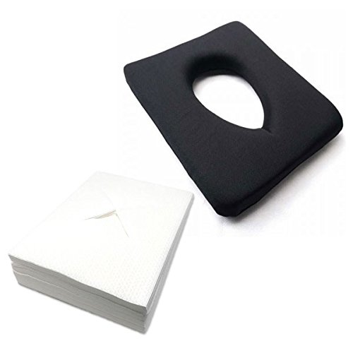 Preisvergleich Produktbild PHYSIOFIT24 - Viskoelastische Gesichtsauflage für die Behandlungsliege Nasenschlitzkissen Gesichtskissen für die Therapielege inkl. 100 Stück Nasenschlitztücher