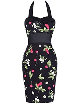 GRACE KARIN® Damen Vintage Rockabilly Kleid Neckholder Pencil Kleid Bleistift-Kleid