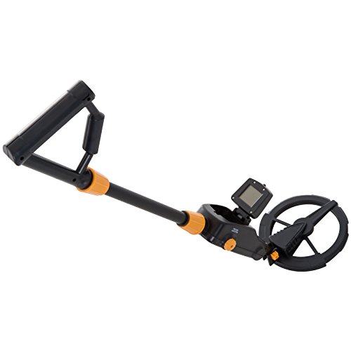 examen Détecteur de métaux électrique haute sensibilité écran LCD pour recherche or, argent, bijoux et chasse aux trésors - bobine étanche 17 cm poignée ergonomique noir orange