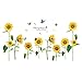 Produktbild Sonnenschein Sonnenblume Schmetterling Tanzen im Sommer Schoene entfernbare Wand-Aufkleber DIY Kinderzimmer Dekor Aufkleber LM858 (90 * 60cm)