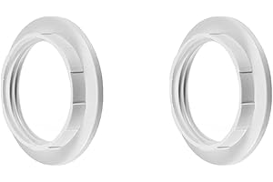 LEDSone 2 Pack E27 Screw Lampshade Lamp Light Shade White Collar Ring Adapter retaining (White Holder Ring)
