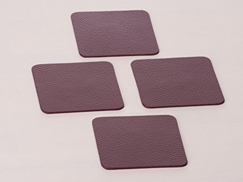 Untersetzer, recyceltem Leder Set 4, Rot, Braun, Burgund, weiß, orange, 10 * 10 cm, Dunkle Burgunder - 2