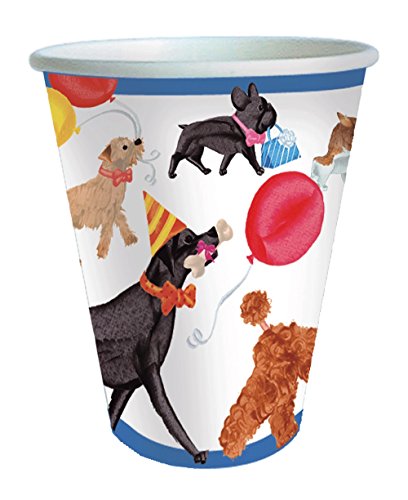 Entertaining with Caspari 13900CP Paper Cups, Pack of 8, Winston and Friends