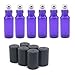 YOOHO 5ML Amber Glass Roller Bottles-Pack of 6 Roll Bottle With Stainless Steel Ball for Essential Oil,Aromatherapy,Perfumes and Lip Balms Best Xmas Gift (Blue)