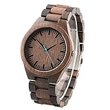 Benutzerdefinierte graviert Armbanduhr aus Holz für Männer Holzuhr Armband - Bräutigam Trauzeugen Geschenk Kostenlose Gravur - Custom Engraved Wooden Watch for Men