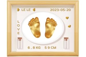 CHUANSHI Handabdruck Fußabdruck Baby Fotorahmen Set für Neugeborene Mädchen Jungen, personalisiertes Geschenk, Fotoalbum Baby, Andenkenbox, Wanddekoration für Zimmer und Kinderzimmer，Haustier pfotenabdruck