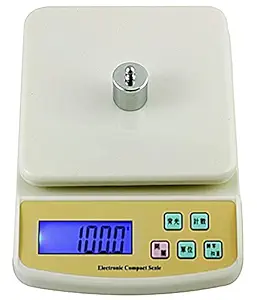 BUY HUB Multipurpose Portable Electronic Digital 10 Kg Kitchen Weight Scale Machine with Tare Function Measure for Measuring Fruits, Spice, Food and Vegetable (White Color)