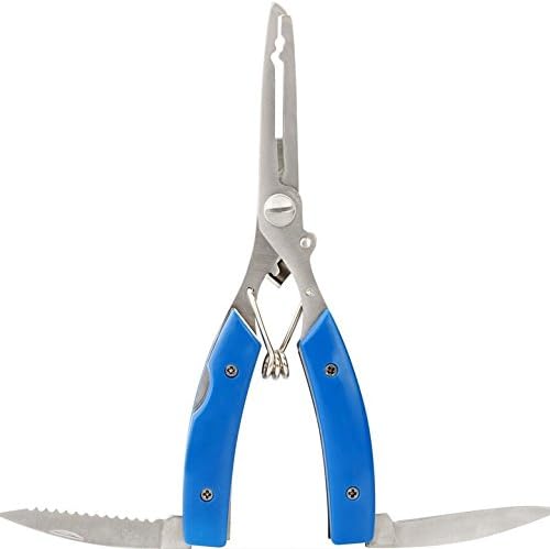 Hook remover line cutter Pliers Scissors for Saltwater and Freshwater Fishing with 2 knives from XUNMA (BLUE)