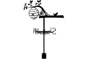 SUPERDANT Wetterhahn Mit Zweigwaben Wetterfahne Aus Bienenform Schwarzem Metall Schuppen Weather Vane Aus Tierform Wetterfahnen Gartendekoration Für Bauernhaus Garten Außenbereich Dekor