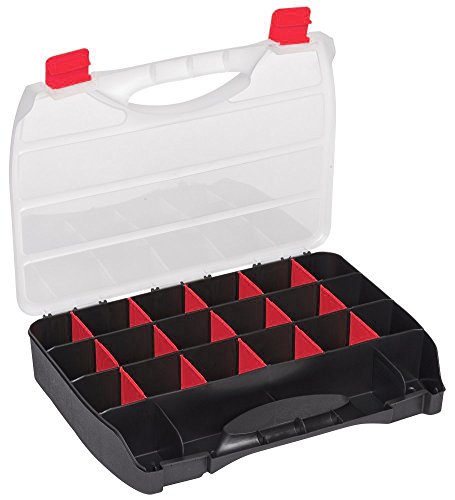 2 Stück XL Sortimentskasten Organizer mit 15 variablen herausnehmbaren roten Einteilern und großem Stauraum von Kreher, Maße 36,4 x 26,8 x 6,6 cm - 2