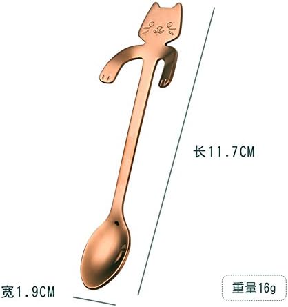 Stainless Steel Small long-handle spoon stir the spoon over a stretch of sand bar ice scoop juice milk tea spoon coffee spoon to taste, Rose Gold