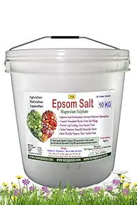 TSR Organic Fertilisers & Pesticides Epsom Salt 10 Kg Bucket Magnesium Sulphate Fertilizer for Indoor and Outdoor Garden Flowering Plants Like Rose.etc