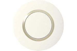 Legrand - Plaque de finition ronde dooxie 1 poste finition blanc mat avec bague dune brillante (jaune)