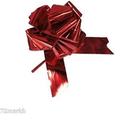 Large Metallic Red Pull Bow - Ideal As Gift Wrap, Florist, Wedding Bow
