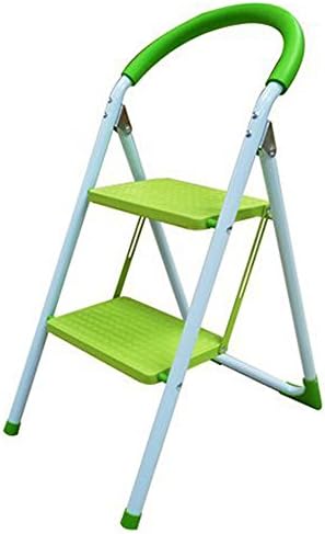 Deluxe Lime Green 2 Step Household Steel Step Ladders DIY Stepladders New (SI-HH1007)