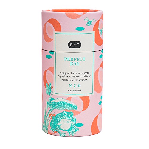 P & T Perfect Day, Master Blend de Thé Blanc Bio en Vrac, Mélange de Thé Blanc Chinois avec des Fruits et des Fleurs, Boîte Design (100g / 3,5oz)