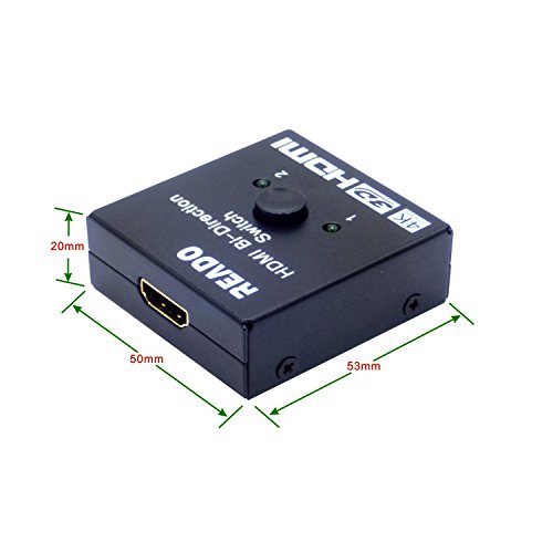 reado HDMI Switch 2 x 1 bidirektional 2-Port HDMI Switch 2 x 1 oder 1 x 2 HDMI Switch Full-HD 1080p/UHD 2160p (4 K)/Frequenzbereich 50/60 Hz 3D-fähig/HDCP/CEC/HEC/Deep Farbe/Plug & Play - 4