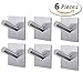 Produktbild 6 Stück Selbstklebend Handtuchhaken, Nunen Selbstklebender Haken aus gebürstetem 304er Edelstahl, 3M-Klebestreifen, Wandhaken Edelstahl Kleiderhaken Ohne Bohren, Wasserdicht Kleiderhaken Ohne Bohren, Edelstahl rostfrei (4,5X4,5cm, 80g)