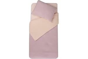 DOMIVA - Parure copripiumino 75 x 120 + federa 35 x 45 cm in polvere/nude