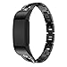 Produktbild BZLine Für Fitbit Charge 2 Armband, Metall Kristall Uhrenarmband Luxus Edelstahl Handgelenk Ersatzband Armbänder für Fitbit Charge2 (One Size, Schwarz)