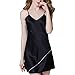 Produktbild jfhrfged Frauen Sexy Erotic Nightdress Sling Backless Bademantel Satin Negligee V-Ausschnitt Slim Sleeveless Nachtwäsche Dessous Set (Schwarz, XL)