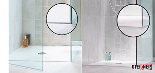 90cm Schwallschutz Acryl Halbrundstab — SDD03 Höhe 10mm — Spritzschutzprofil Halbrundprofil Schwallschutzprofil Dusche Wasserabweiser Badewannenaufsatz Kunststoffprofile halbrund Wasserabweisprofil - 4