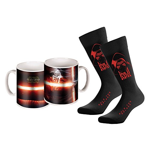 Set di tazza e calzino, motivo: personaggio Kylo Ren del film Star Wars Episodio 7