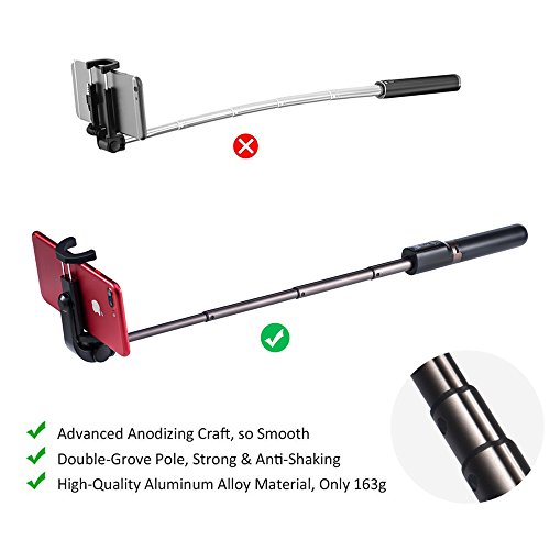 ASEL Bluetooth Selfie Stick Stativ, 2 in 1 Selfie-Stangen mit Bluetooth-FernauslÃ¶ser, Ausfahrbar Kabelgebunden Stab mit Monopod Erweiterbar 360Â° Rotation fÃ¼r iPhone 6 6s 7 7plus, Samsung, Smartphone