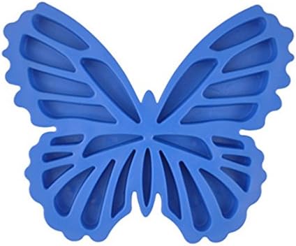 Babymami 1PC Ice Tray Moulds Butterfly Shape Silicone for Whiskey Cocktails Drink DIY (Bleu)