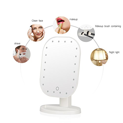 Make-up-Spiegel mit LED Beleuchtung Touch-Schalter 16 LEDs Ultra-High Definition Profi Kosmetikspiegel Schminkspiegel Tischspiegel (weiß) - 3