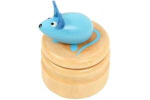 ULYSSE Boite à dents de lait souris bleu boîte en bois couvercle à visser enfant 5 ans