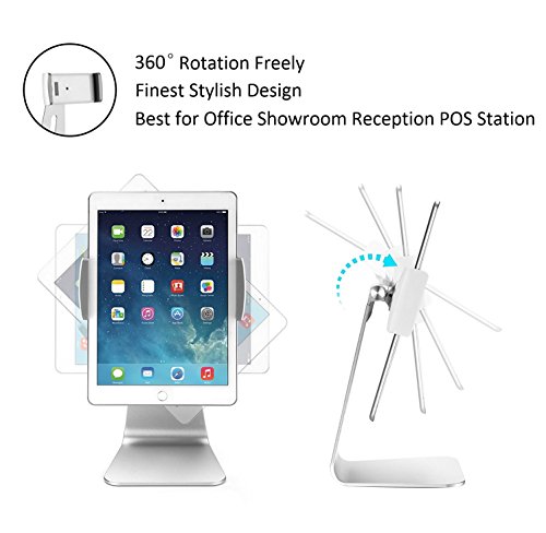 abovetek Elegante Aluminium iPad Pro Ständer – Swivel iPad Air/mini Kiosk POS stehen – Zwei Mount Halterungen 15,2 cm ~ 33 cm Interaktives IOS/Android Tablet Ständer für Handel Styling/Schreibtisch/Küche zinntheken - 6