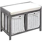 Kinderbank Sitzbank aus Holz mit Stauraum Aufbewahrung Truhe *blau