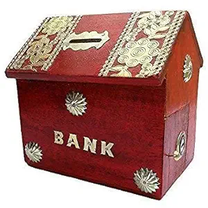 Giftoshopee Handicrafted Wooden Money Bank - Coin Saving Box - Piggy Bank - Gifts for Kids, Girls, Boys & Adults