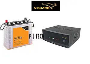 V-Guard P.J. TECH Prime 1050 Inverter + VT 160 152AH Tall Tubular Battery (Multicolour)