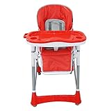 Kinderhochstuhl zusammenklappbar – Babyhochstuhl rot mit Essbrett fürs Baby ab 6 Monaten bis 3 Jahre - 5