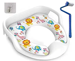 BANG4BUCK Kids & Babies Premium Potty Training seat (White Lion) + Hanging Hook + Cleaning Brush - Standard Size