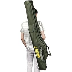 Caña de pesca bolsa de transporte plegable impermeable pesca Polo herramientas bolsa de almacenamiento caso organizador de soporte de viaje de gran capacidad de doble capa aparejos de pesca