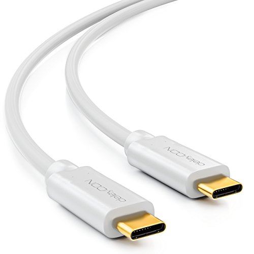 deleyCON 0,5m USB Kabel / Stecker Typ 3.1 / C auf C / USB 3.1 Speed 10 Gbit/s / 3A Ladekabel Datenkabel / für z.B. Smartphone / PC / Notebook / Ladegerät - Weiß