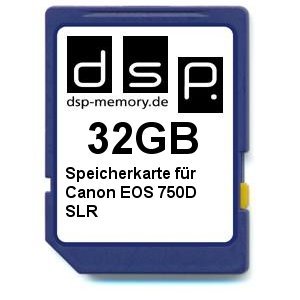 DSP Memory Z-4051557430556 32GB Speicherkarte für Canon EOS 750D SLR