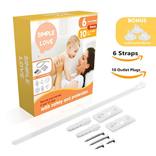 Preisvergleich Produktbild Möbelanker für Baby-Proofing – Kommode, Bücherregal, Erdbebenschutz-Set + 140 kg Pro Schutz